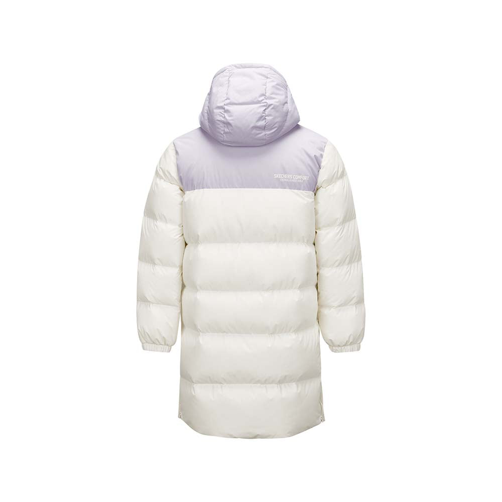 Skechers unisex Go Trail Woven Down Coat in Marshmallow for outdoor performance wear