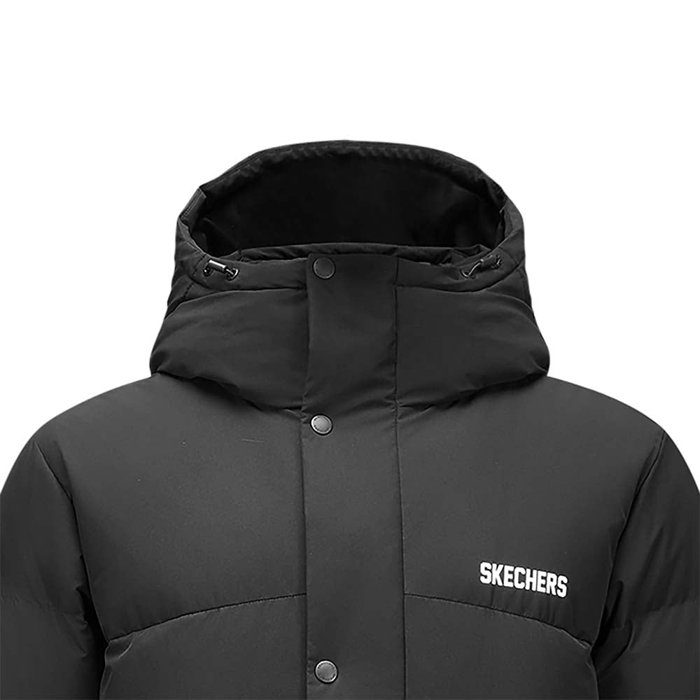 Skechers unisex Sport-Utility Woven Down Coat in Black Beauty for lifestyle wear