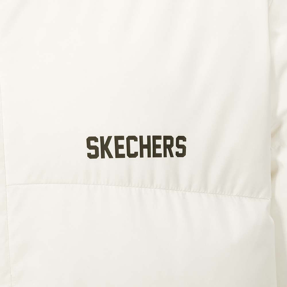 Skechers unisex Sport-Utility Woven Down Coat in Marshmallow for lifestyle wear