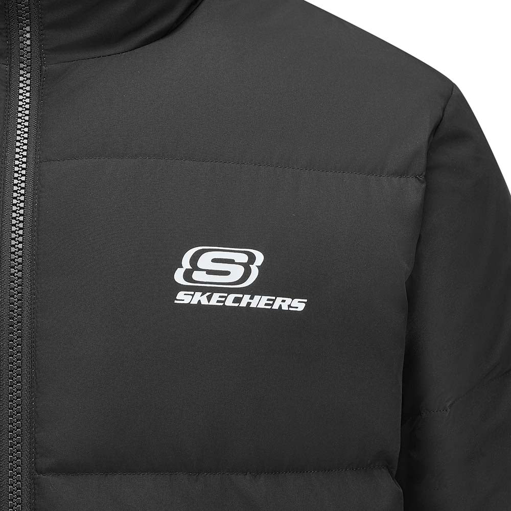 Skechers unisex Sport-Utility Woven Down Jacket in Black Beauty for lifestyle wear