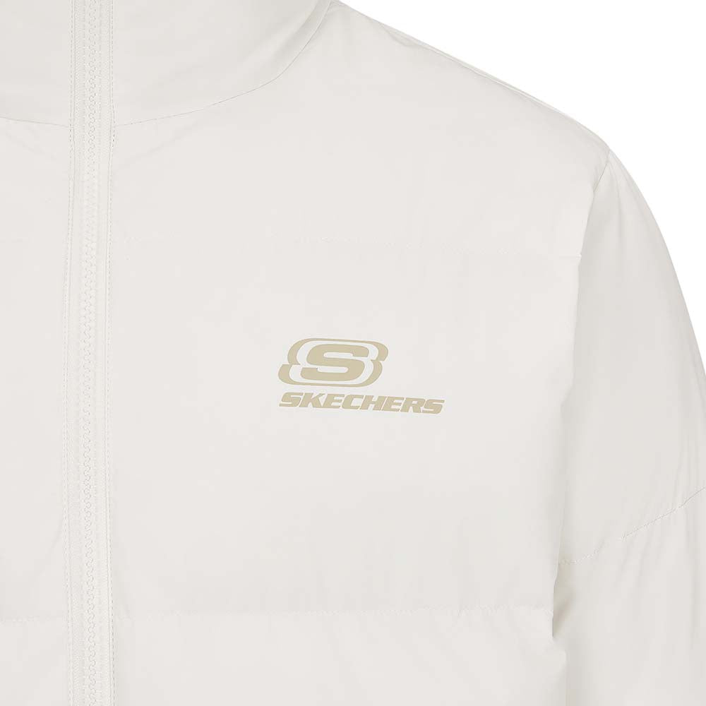Skechers unisex Sport-Utility Woven Down Jacket in Marshmallow for lifestyle wear