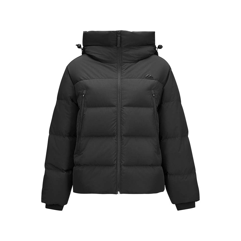 Skechers women's Go Trail Woven Down Jacket in Black Beauty for outdoor performance wear