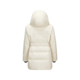 Skechers women's Go Trail Woven Down Parka in Eggnog for outdoor performance wear