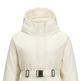 Skechers women's Go Trail Woven Down Parka in Eggnog for outdoor performance wear