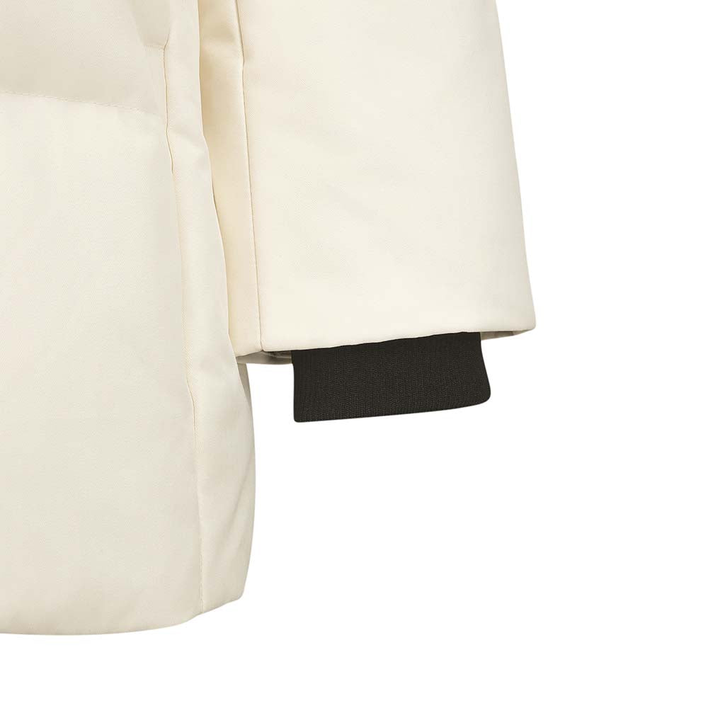 Skechers women's Go Trail Woven Down Parka in Eggnog for outdoor performance wear