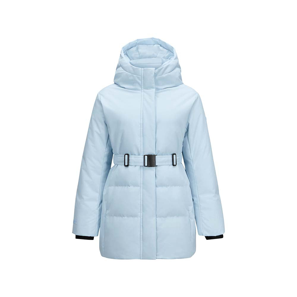 Skechers women's Go Trail Woven Down Parka in Sky Writing for outdoor performance wear