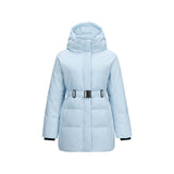 Skechers women's Go Trail Woven Down Parka in Sky Writing for outdoor performance wear