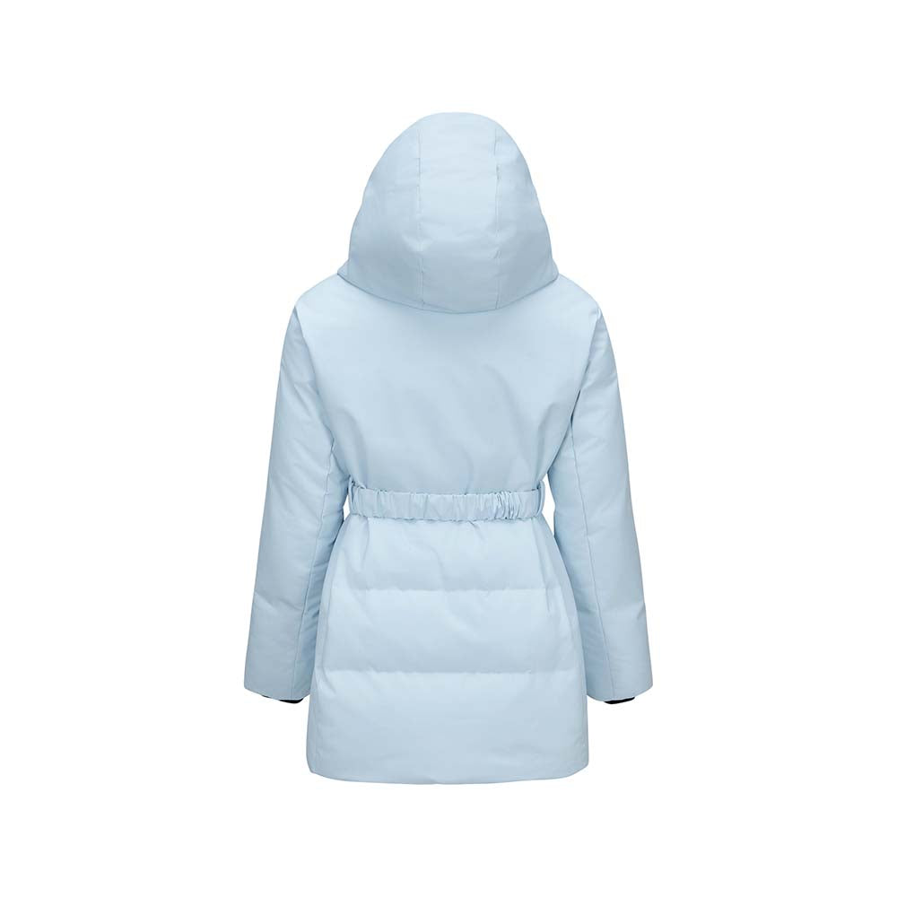 Skechers women's Go Trail Woven Down Parka in Sky Writing for outdoor performance wear