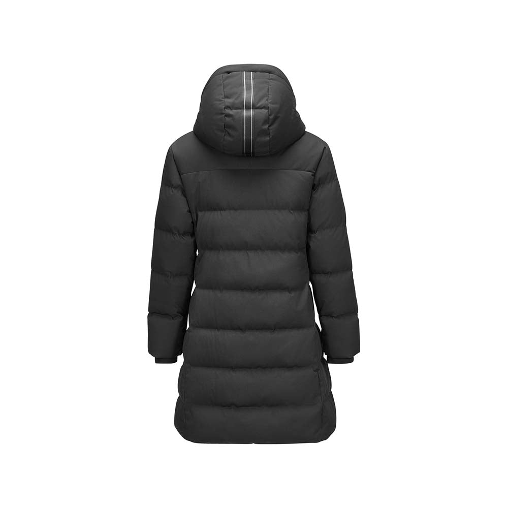 Skechers women's Go Trail Woven Down Coat in Black Beauty for outdoor performance wear