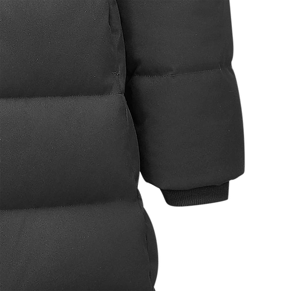 Skechers women's Go Trail Woven Down Coat in Black Beauty for outdoor performance wear
