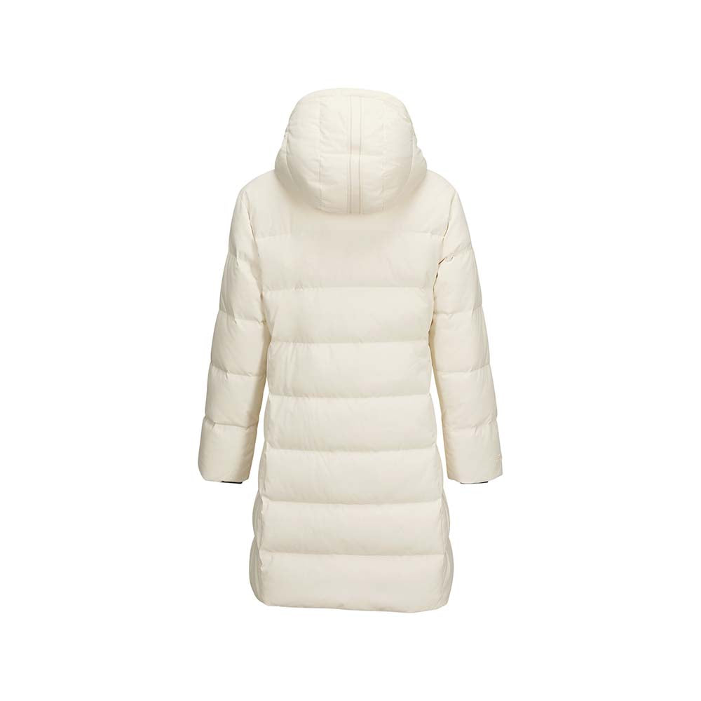 Skechers women's Go Trail Woven Down Coat in Eggnog for outdoor performance wear