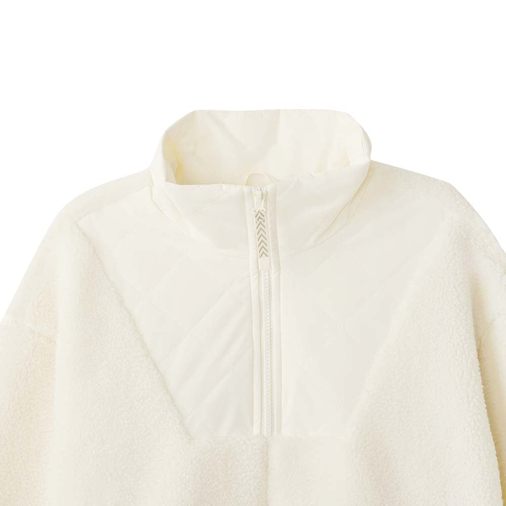 Skechers women's Go Trail Knit Quilted Jacket in Eggnog for outdoor performance wear