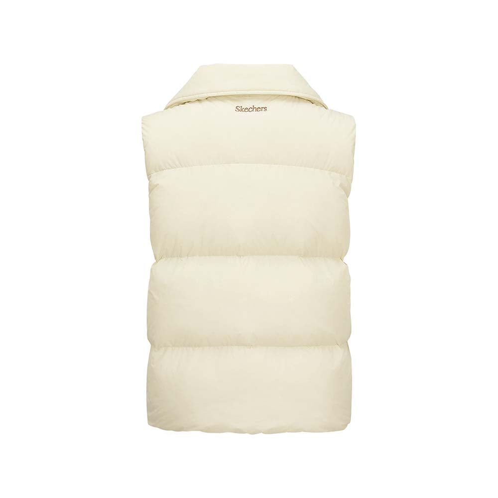 Skechers women's Sport-Utility Woven Down Vest in Bleaching Sand for lifestyle wear