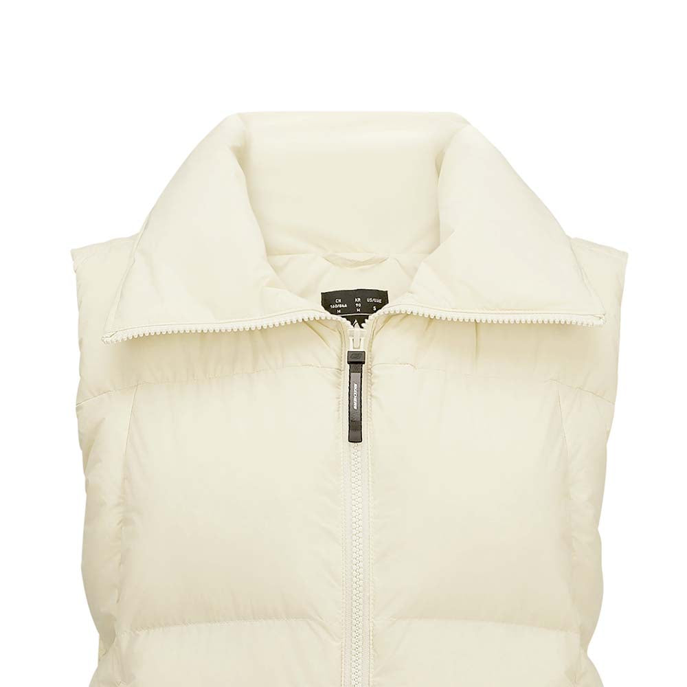 Skechers women's Sport-Utility Woven Down Vest in Bleaching Sand for lifestyle wear