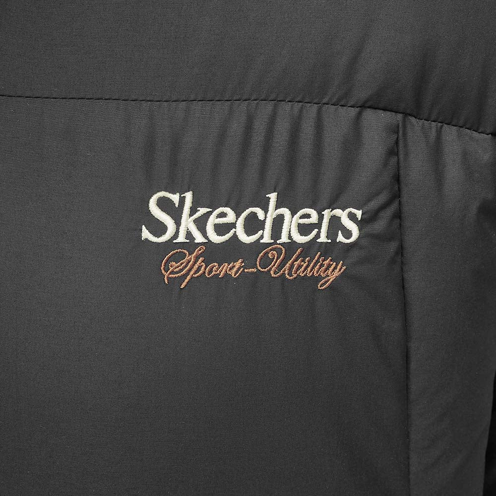 Skechers women's Sport-Utility Woven Down Jacket in Black Beauty for lifestyle wear