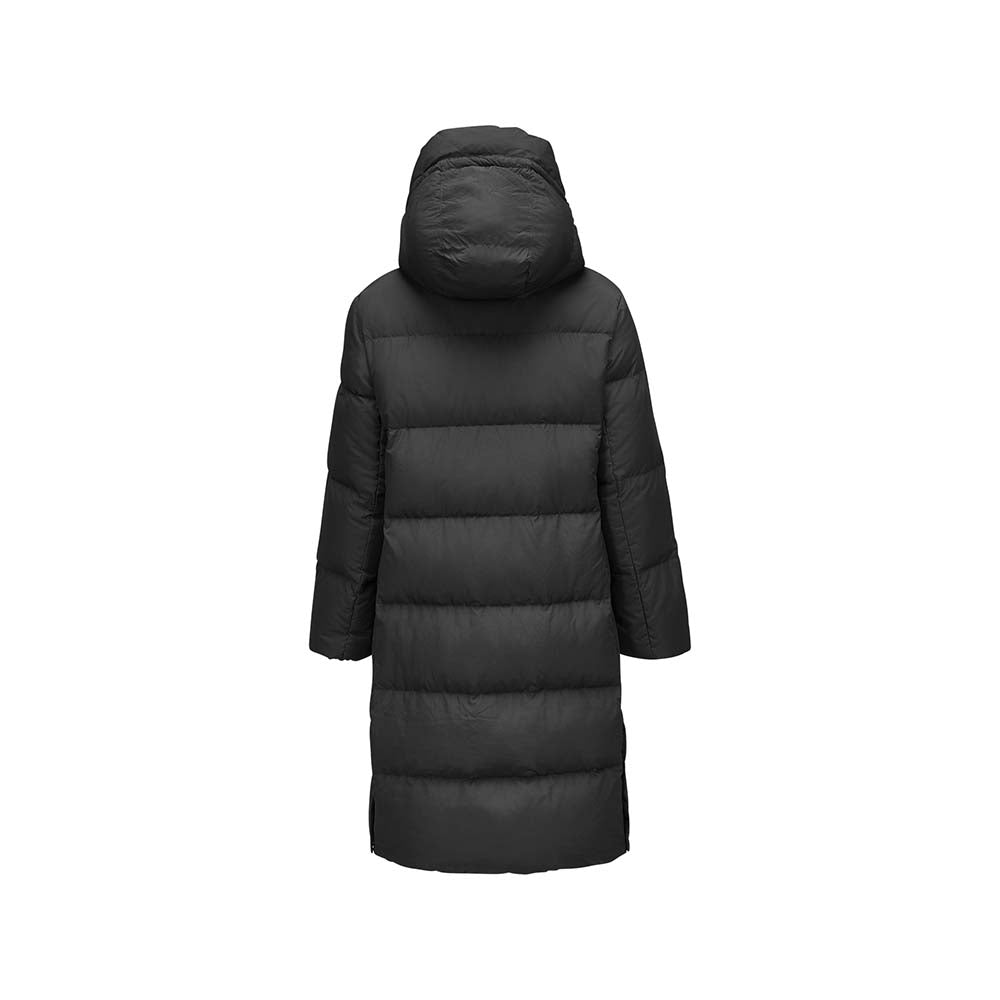 Skechers women's Sport-Utility Woven Down Coat in Black Beauty for lifestyle wear