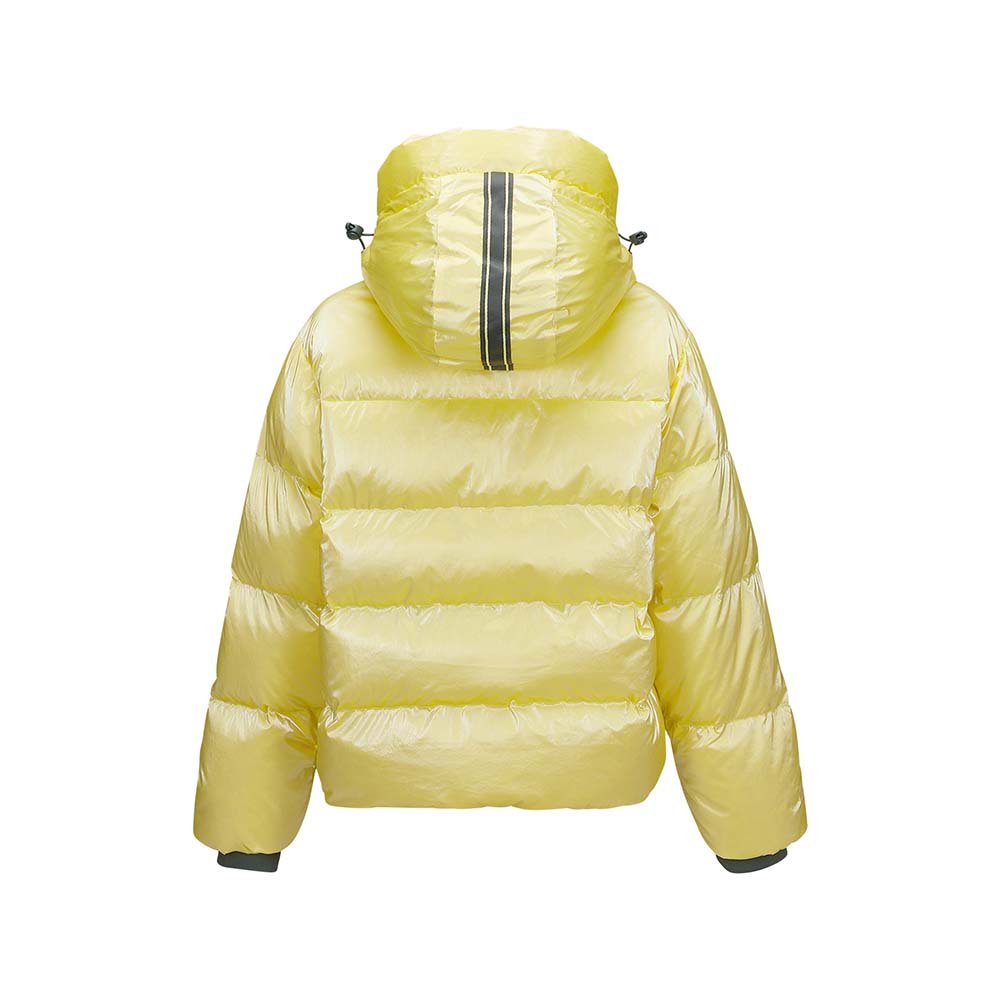 Skechers women's Go Trail Woven Down Jacket in Lemonade for outdoor performance wear