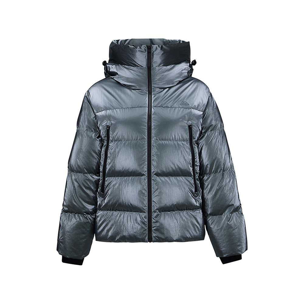 Skechers women's Go Trail Woven Down Jacket in Balsam Green for outdoor performance wear