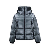 Skechers women's Go Trail Woven Down Jacket in Balsam Green for outdoor performance wear