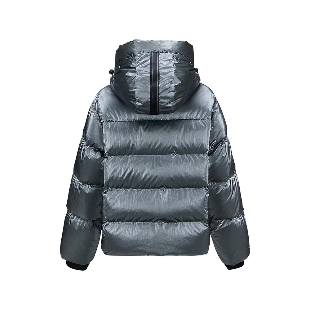 Skechers women's Go Trail Woven Down Jacket in Balsam Green for outdoor performance wear
