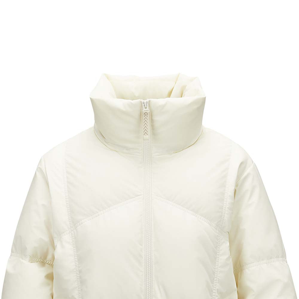 Skechers women's Go Trail Woven Down Jacket in Vanilla Ice for outdoor performance wear