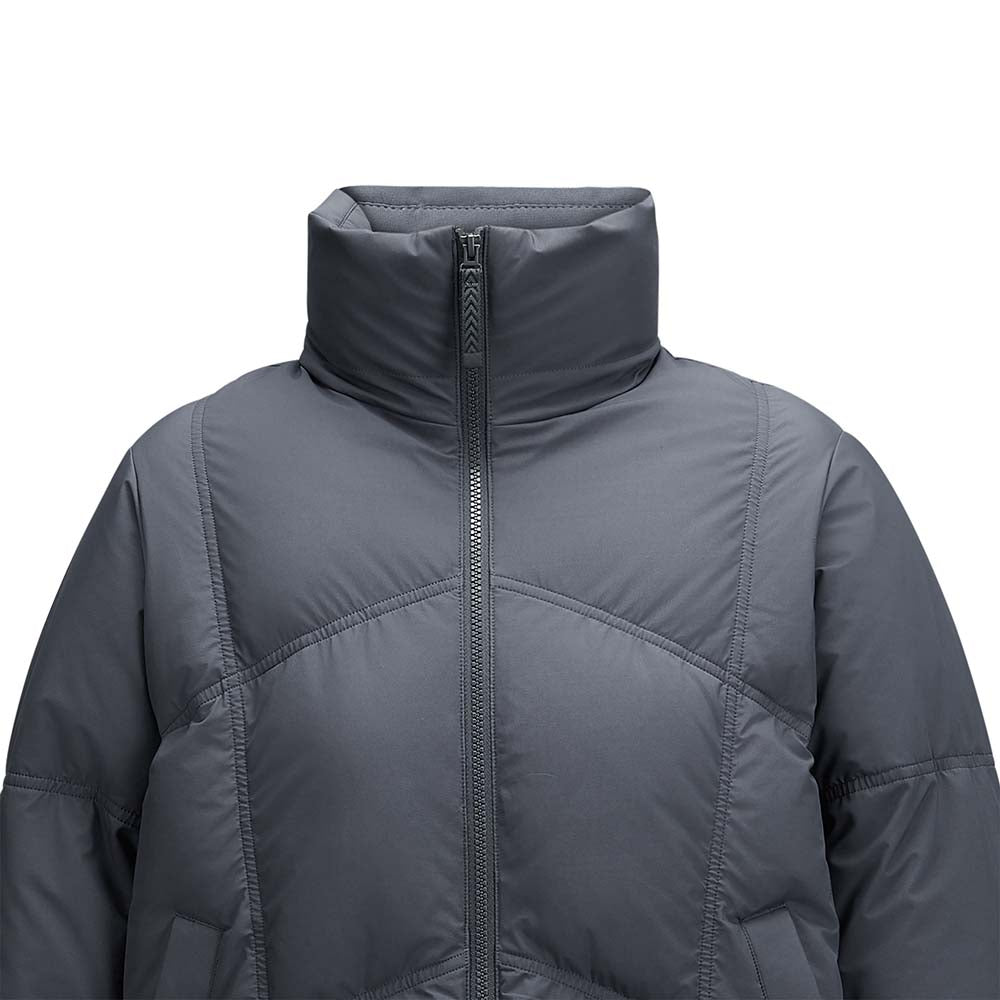 Skechers women's Go Trail Woven Down Jacket in Periscope for outdoor performance wear