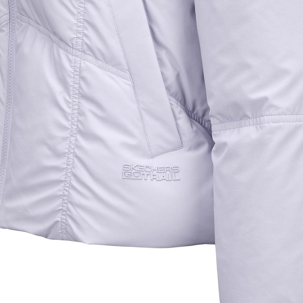 Skechers women's Go Trail Woven Down Jacket in Haze Purple for outdoor performance wear