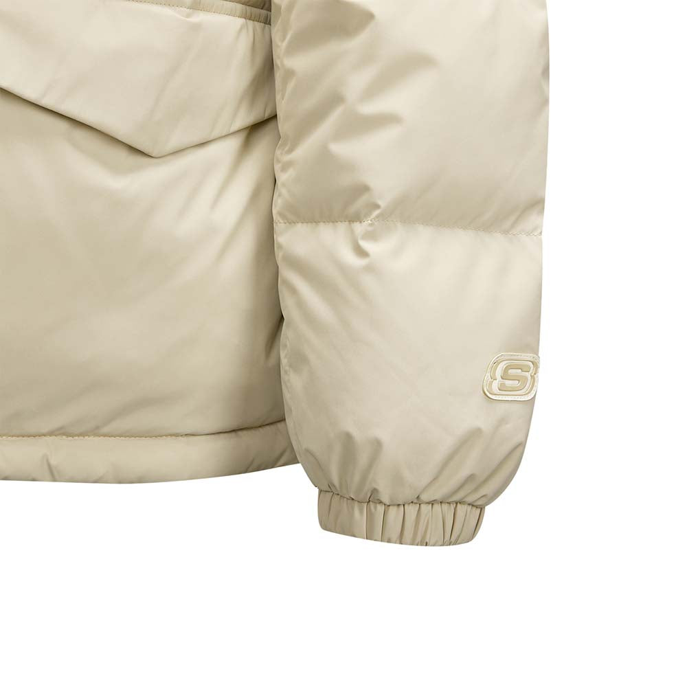 Skechers women's Sport-Utility Woven Down Parka in Brown for lifestyle wear