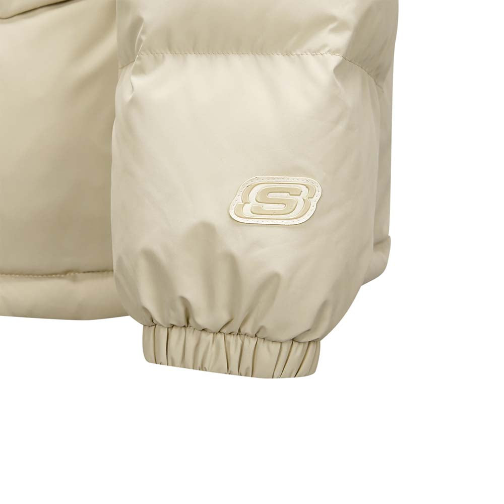 Skechers women's Sport-Utility Woven Down Parka in Brown for lifestyle wear