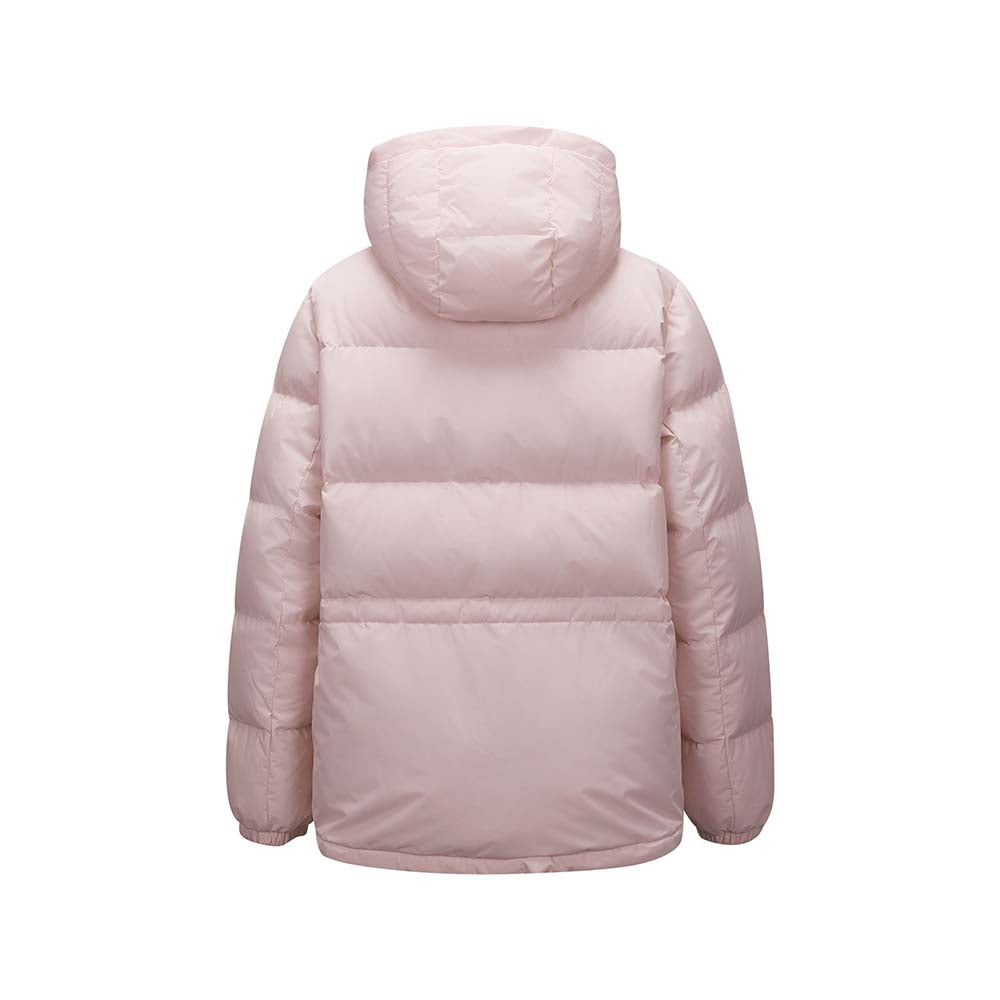 Skechers women's Sport-Utility Woven Down Parka in Rose Pink for lifestyle wear