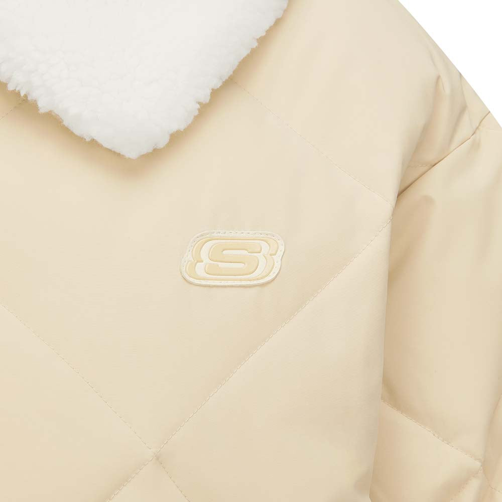 Skechers women's Sport-Utility Woven Down Jacket in Brown for lifestyle wear
