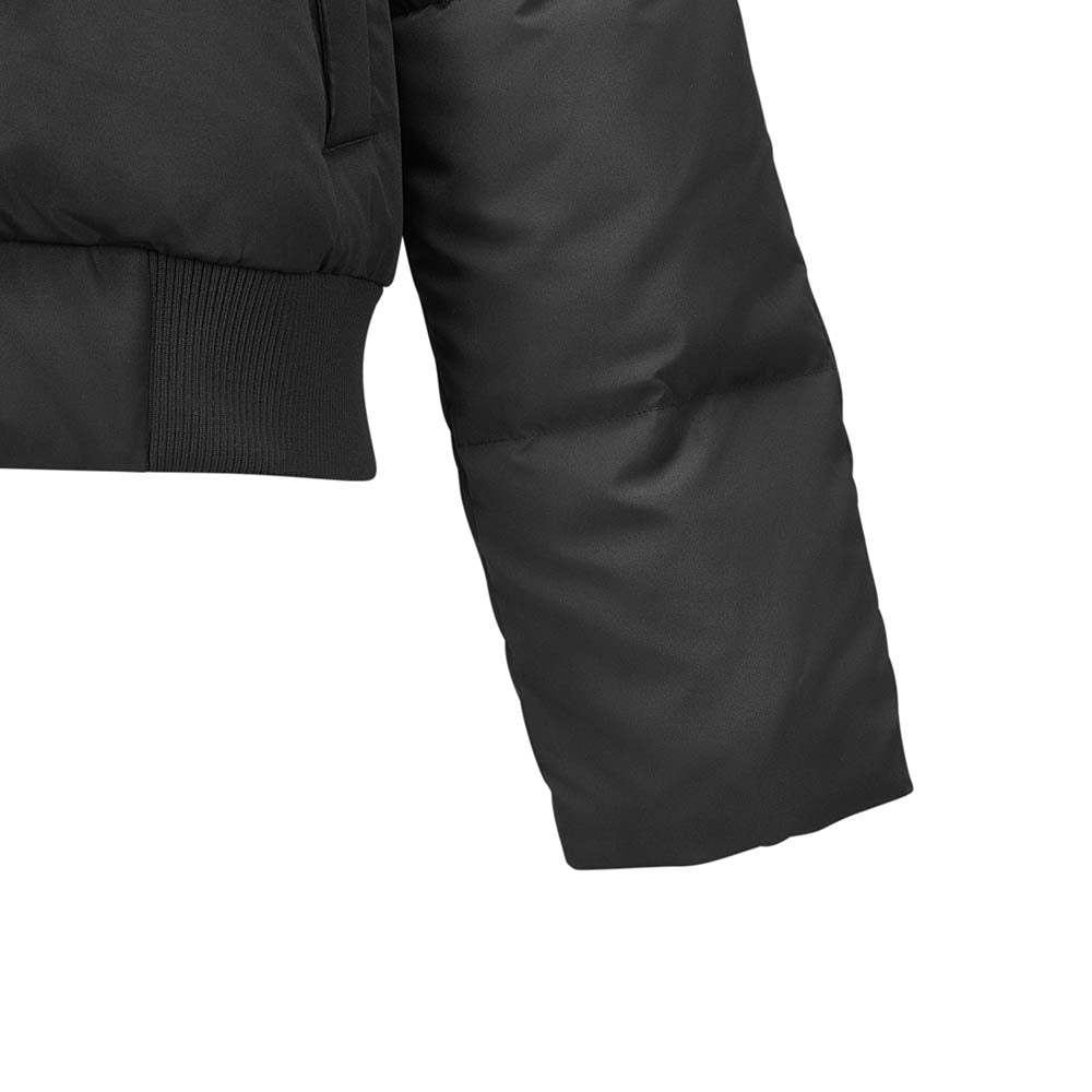 Skechers women's Sport-Utility Woven Down Jacket in Black Beauty for lifestyle wear