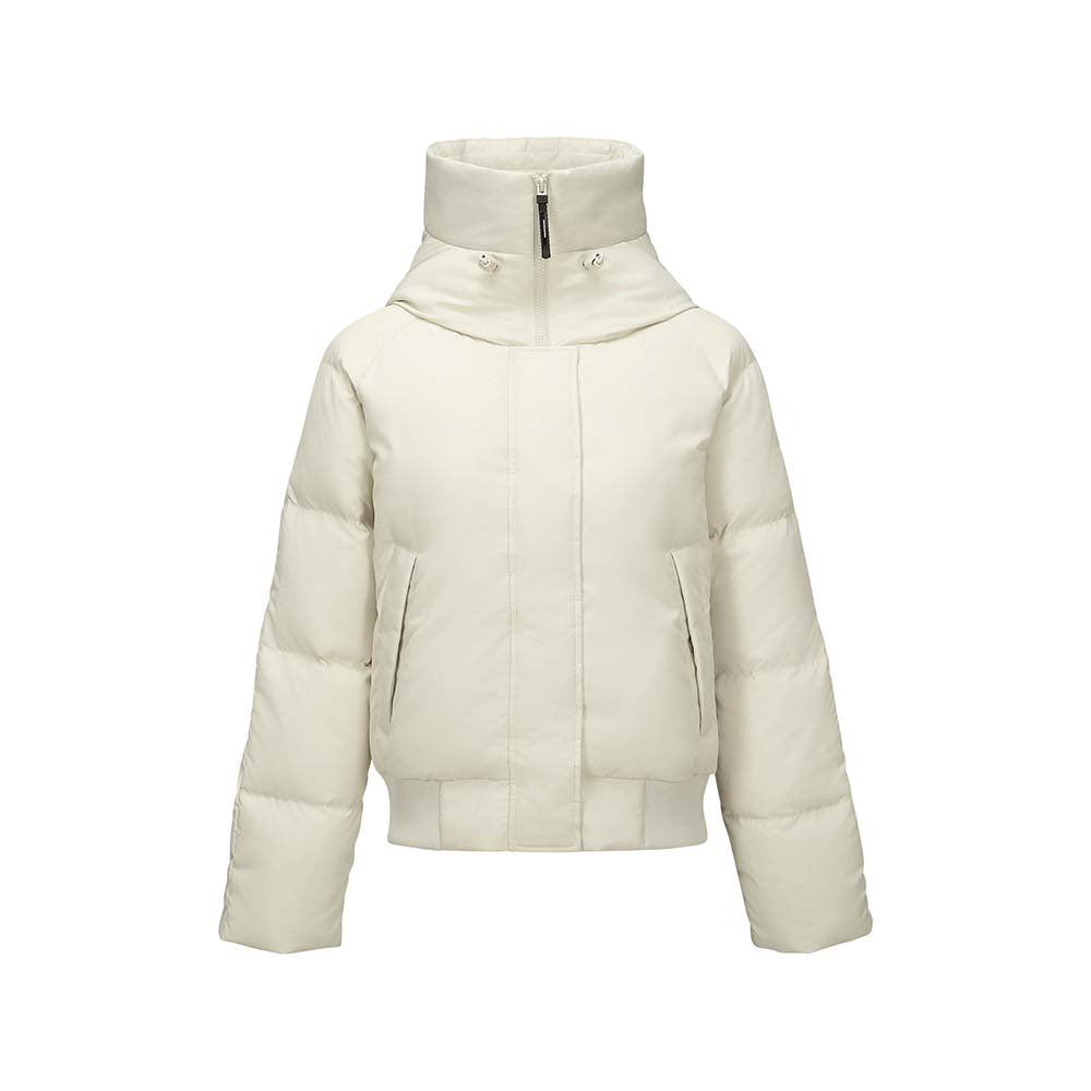 Skechers women's Sport-Utility Woven Down Jacket in Silver Birch for lifestyle wear