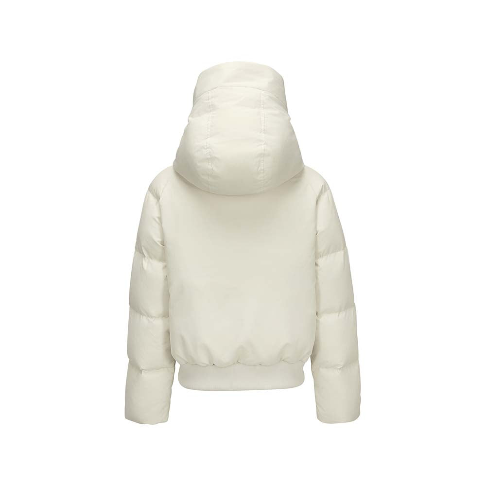 Skechers women's Sport-Utility Woven Down Jacket in Silver Birch for lifestyle wear