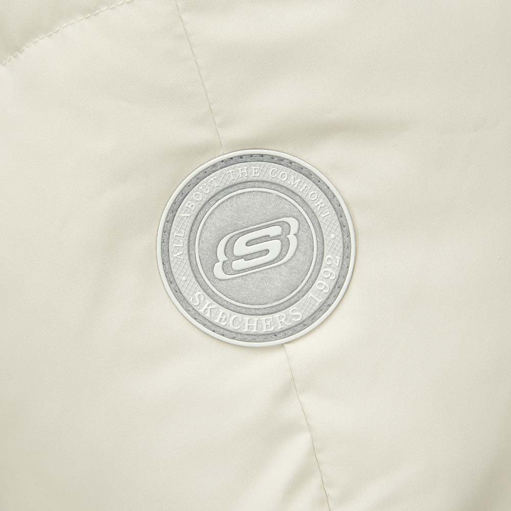 Skechers women's Sport-Utility Woven Down Jacket in Silver Birch for lifestyle wear
