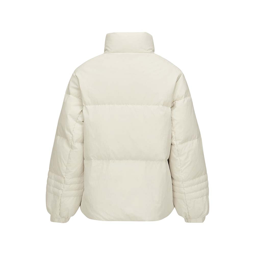 Skechers women's Sport-Utility Woven Down Jacket in Silver Birch for lifestyle wear