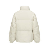 Skechers women's Sport-Utility Woven Down Jacket in Silver Birch for lifestyle wear
