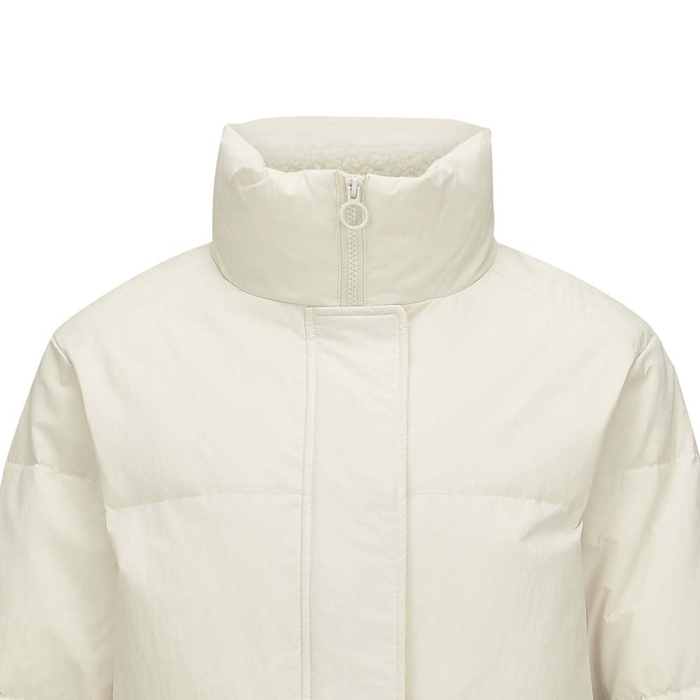 Skechers women's Sport-Utility Woven Down Jacket in Silver Birch for lifestyle wear