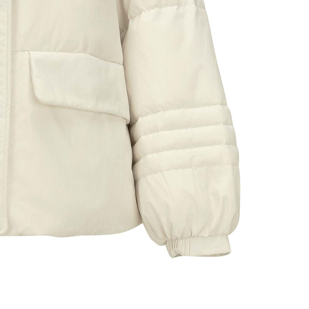 Skechers women's Sport-Utility Woven Down Jacket in Silver Birch for lifestyle wear