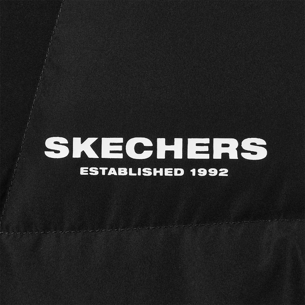 Skechers women's Sport-Utility Woven Down Jacket in Black Beauty for lifestyle wear