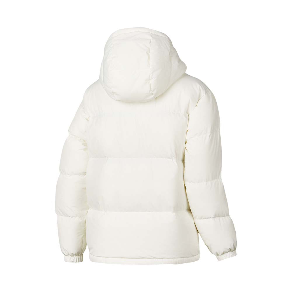 Skechers women's Sport-Utility Woven Down Jacket in Marshmallow for lifestyle wear