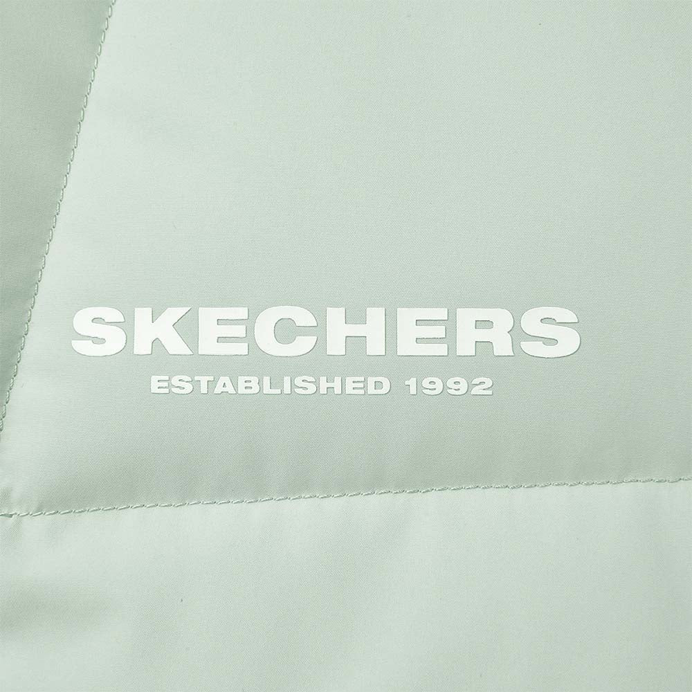 Skechers women's Sport-Utility Woven Down Jacket in Mercury Green for lifestyle wear