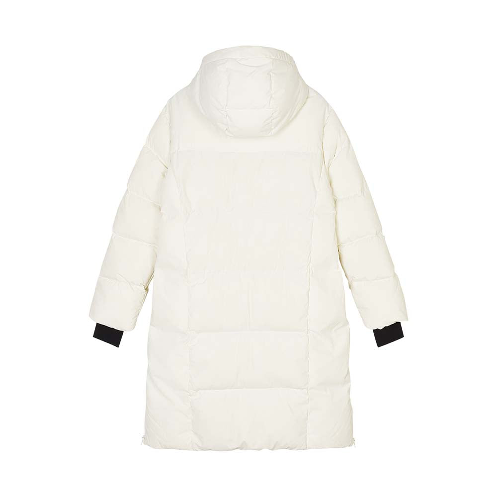 Skechers women's Sport-Utility Woven Down Coat in Marshmallow for lifestyle wear