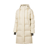 Skechers women's Sport-Utility Woven Down Coat in Irish Cream for lifestyle wear