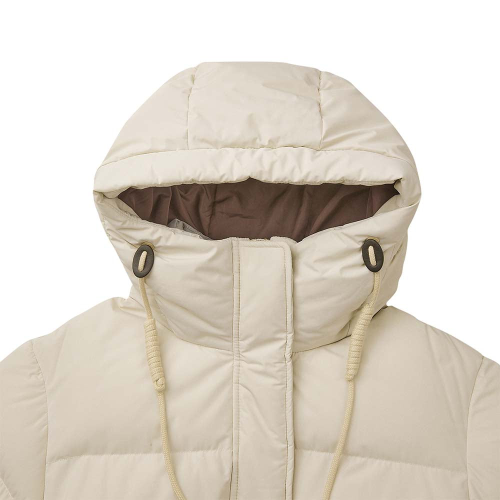 Skechers women's Sport-Utility Woven Down Coat in Irish Cream for lifestyle wear