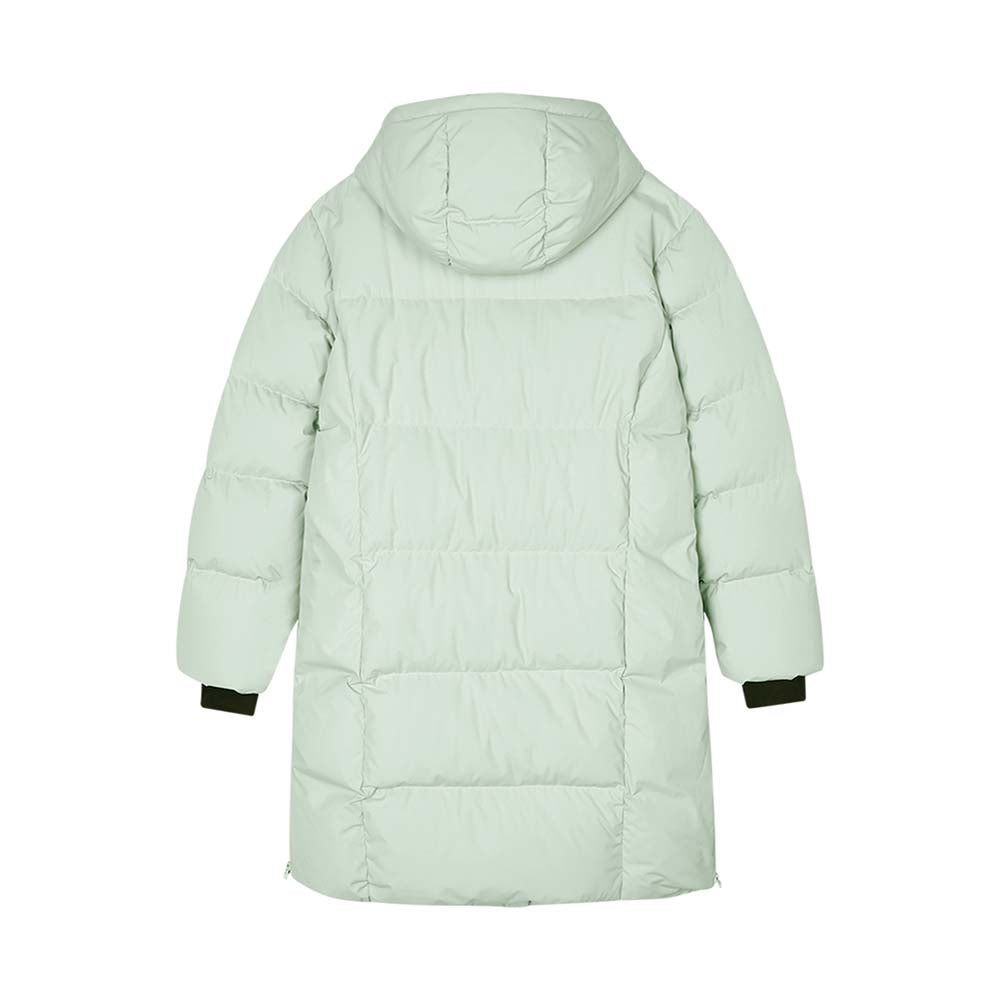 Skechers women's Sport-Utility Woven Down Coat in Mercury Green for lifestyle wear