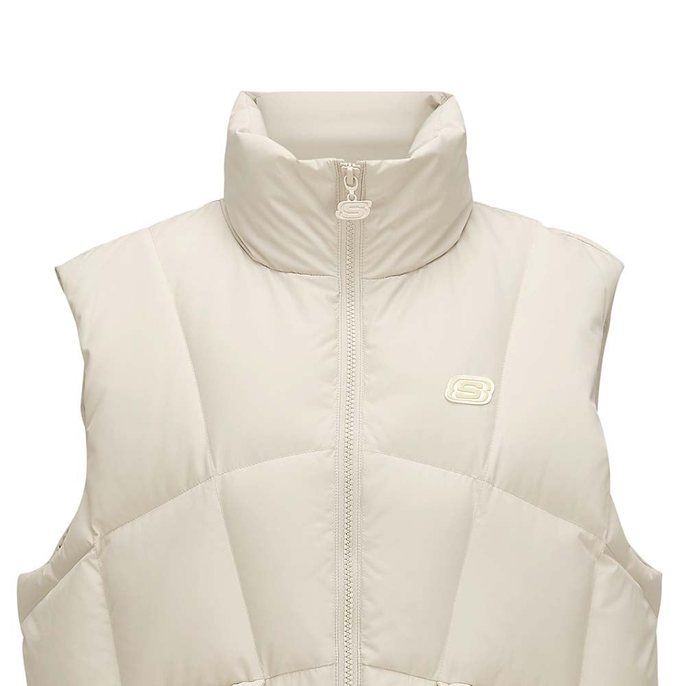 Skechers women's Sport-Utility Woven Down Vest in Peyote for lifestyle wear