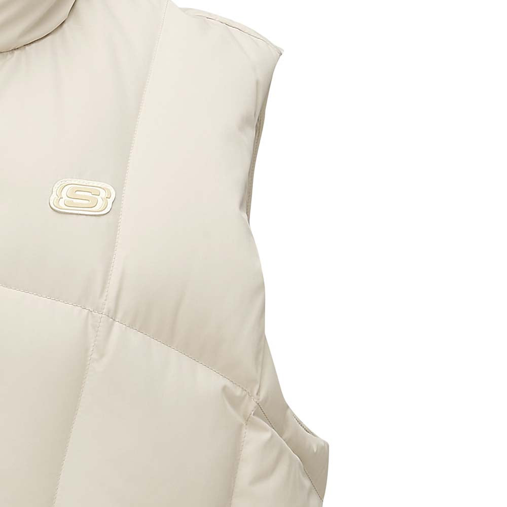 Skechers women's Sport-Utility Woven Down Vest in Peyote for lifestyle wear