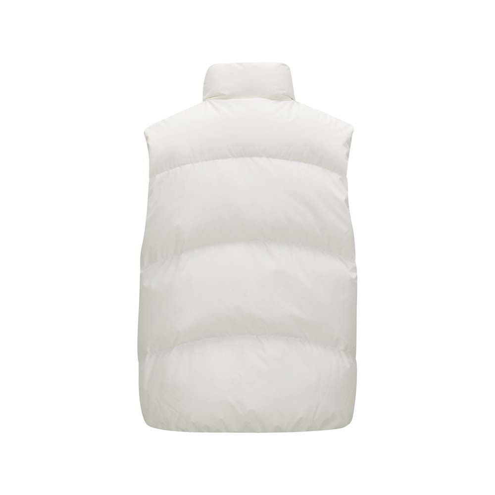 Skechers women's Sport-Utility Woven Down Vest in Marshmallow for lifestyle wear