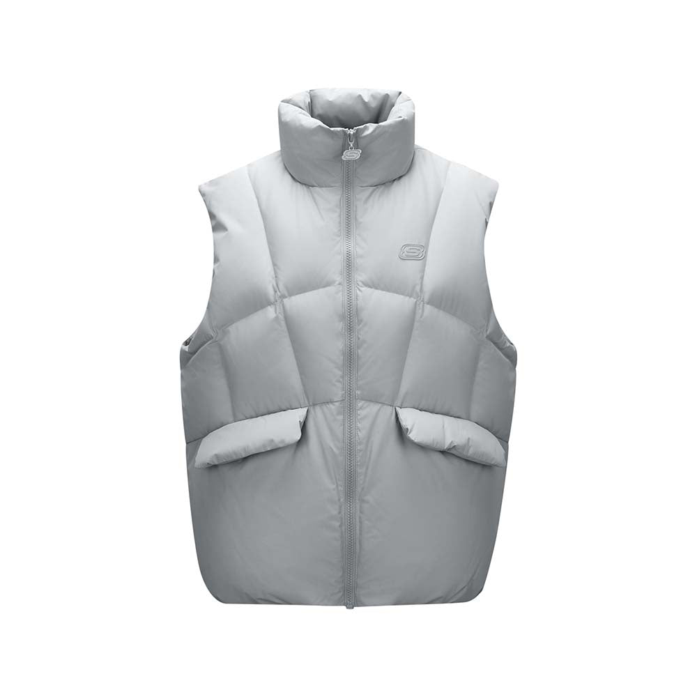 Skechers women's Sport-Utility Woven Down Vest in Harbor Mist for lifestyle wear